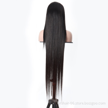 Wholesale Silky 100% Unprocessed Brazilian Human Hair Lace Wig 4*4 Transparent Frontal Closure Lace Front 40 inch wig